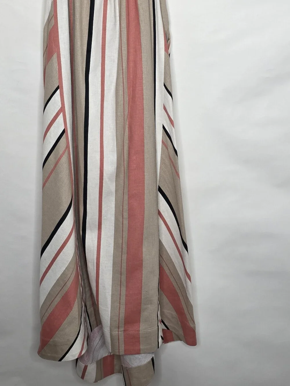 Banana Republic LINEN Blend Cut-Out Midi Dress with Pockets Size 8 Striped Chic - Picture 5 of 13